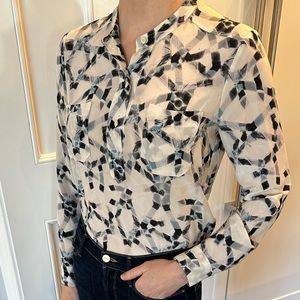 Rebecca Taylor long sleeve size 2 silk blouse